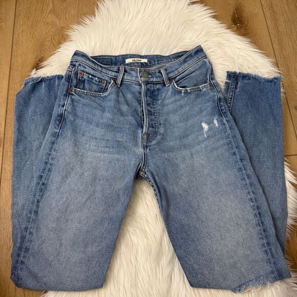 GRLFRND Denim - [GRLFRND] Karolina Straight Leg Distressed Jean - Size 25